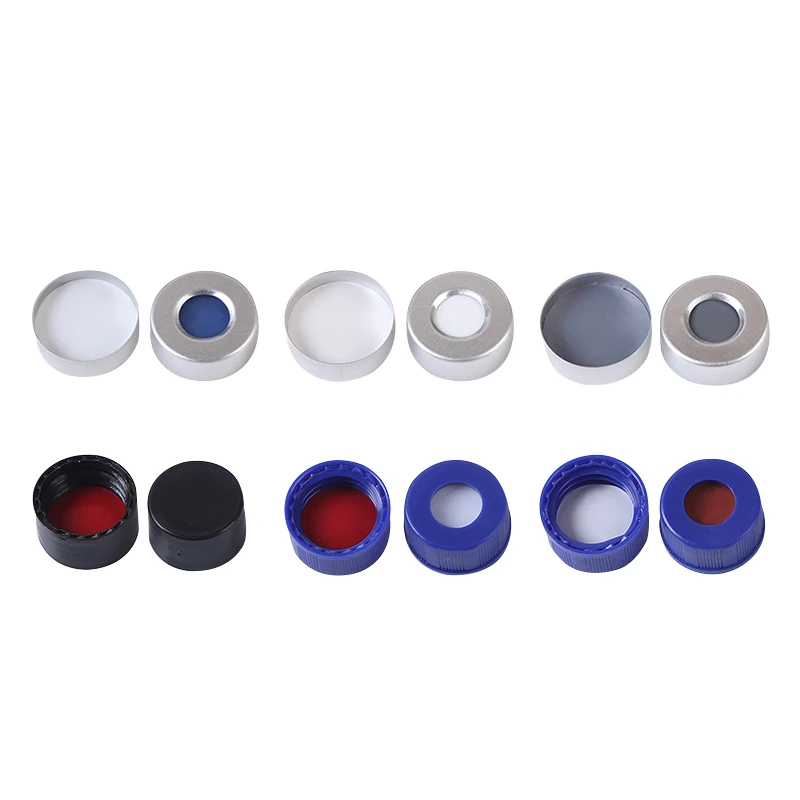 PTFE Silicone Composite Gasket Glass Sample Bottle Chromatography Sample Bottle PTFE Septa Injection Bottle Teflon Gasket 100pcs