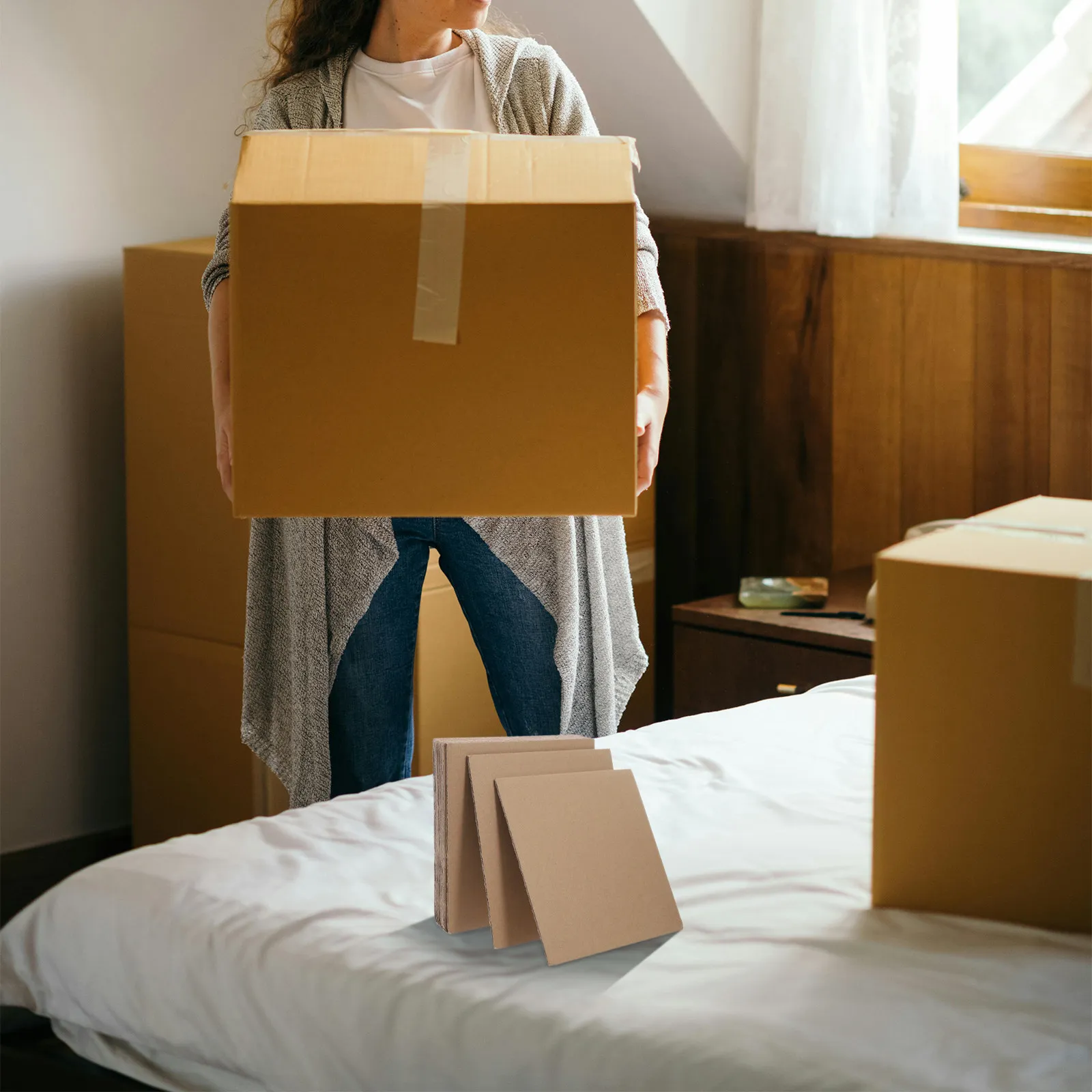 12Pcs Shipping Box Filler Insert Sheets Cardboard Divider Pads for Moving Storage Protection and Packing Boxes