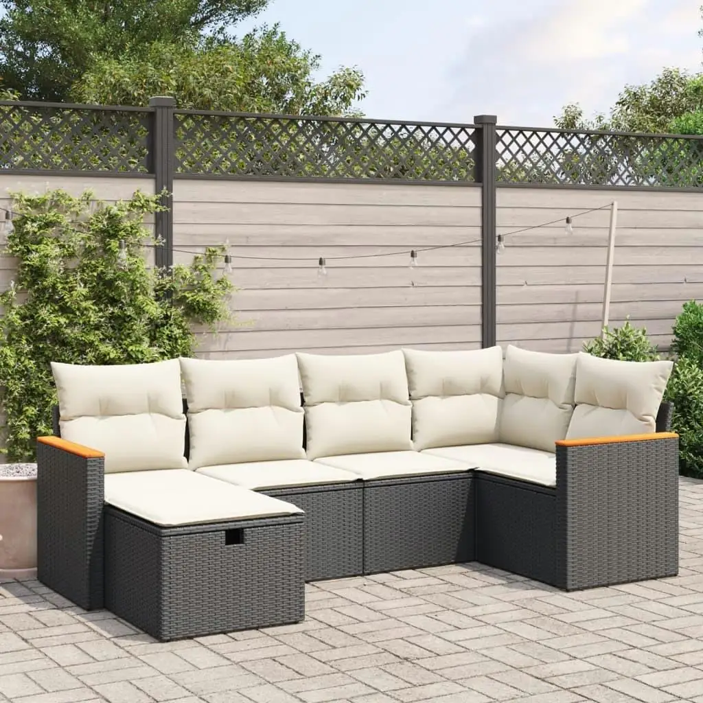 

Comfortable Black and Cream Outdoor Sofa Set Stylish Patio Couch Relaxing Seating for Garden Balcony and Terrace