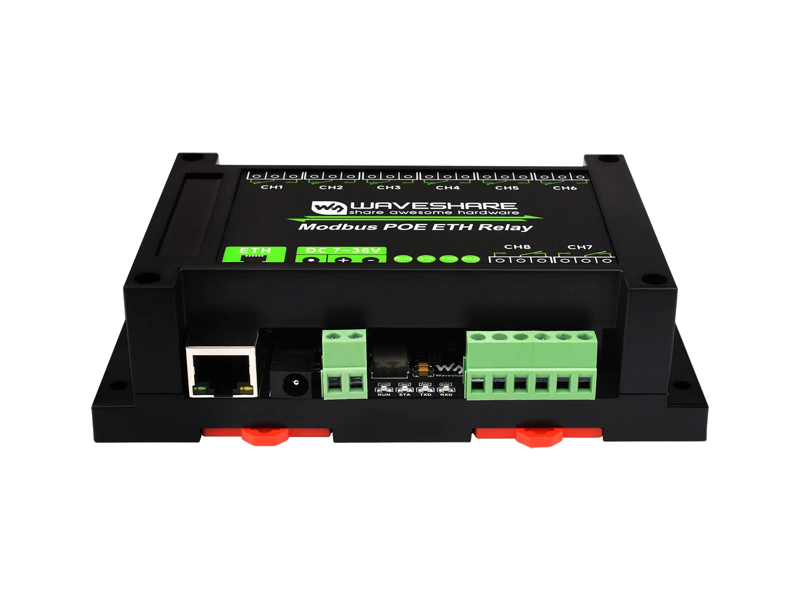 Modbus POE ETH Relay,8-Ch Ethernet Relay Module, Modbus RTU/Modbus TCP Protocol, PoE Port Communication,With Various Isolation