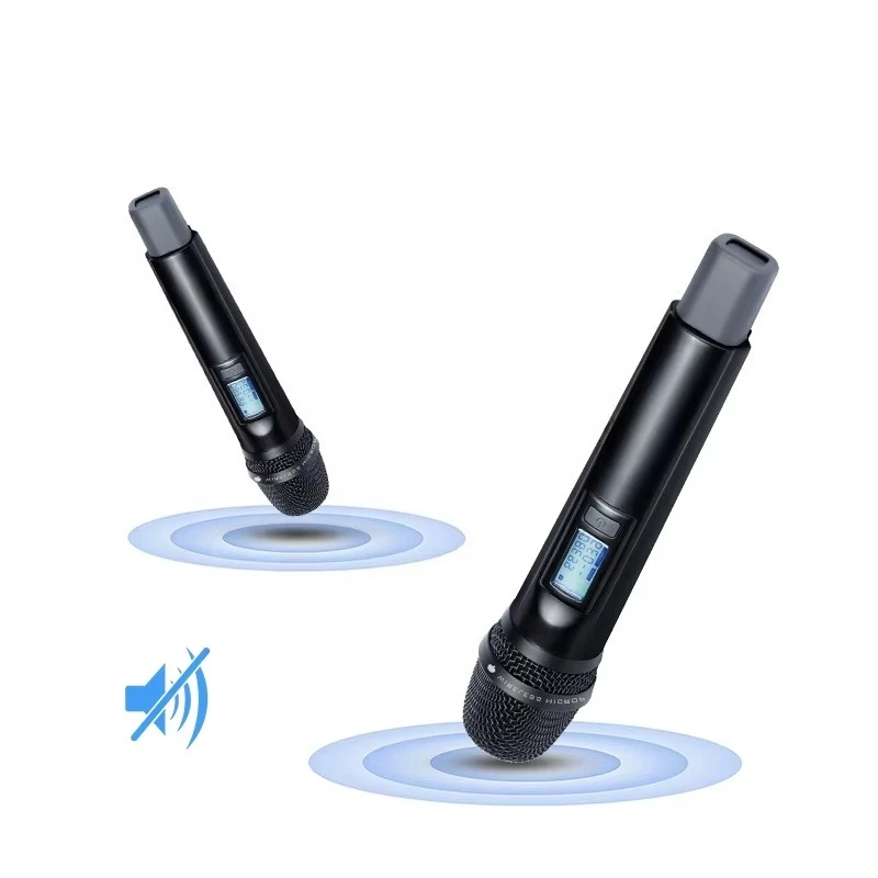 BM680 UHF Karaoke Wireless Microphone System Auto Mute Handheld Mic for Karaoke Performance with XLR