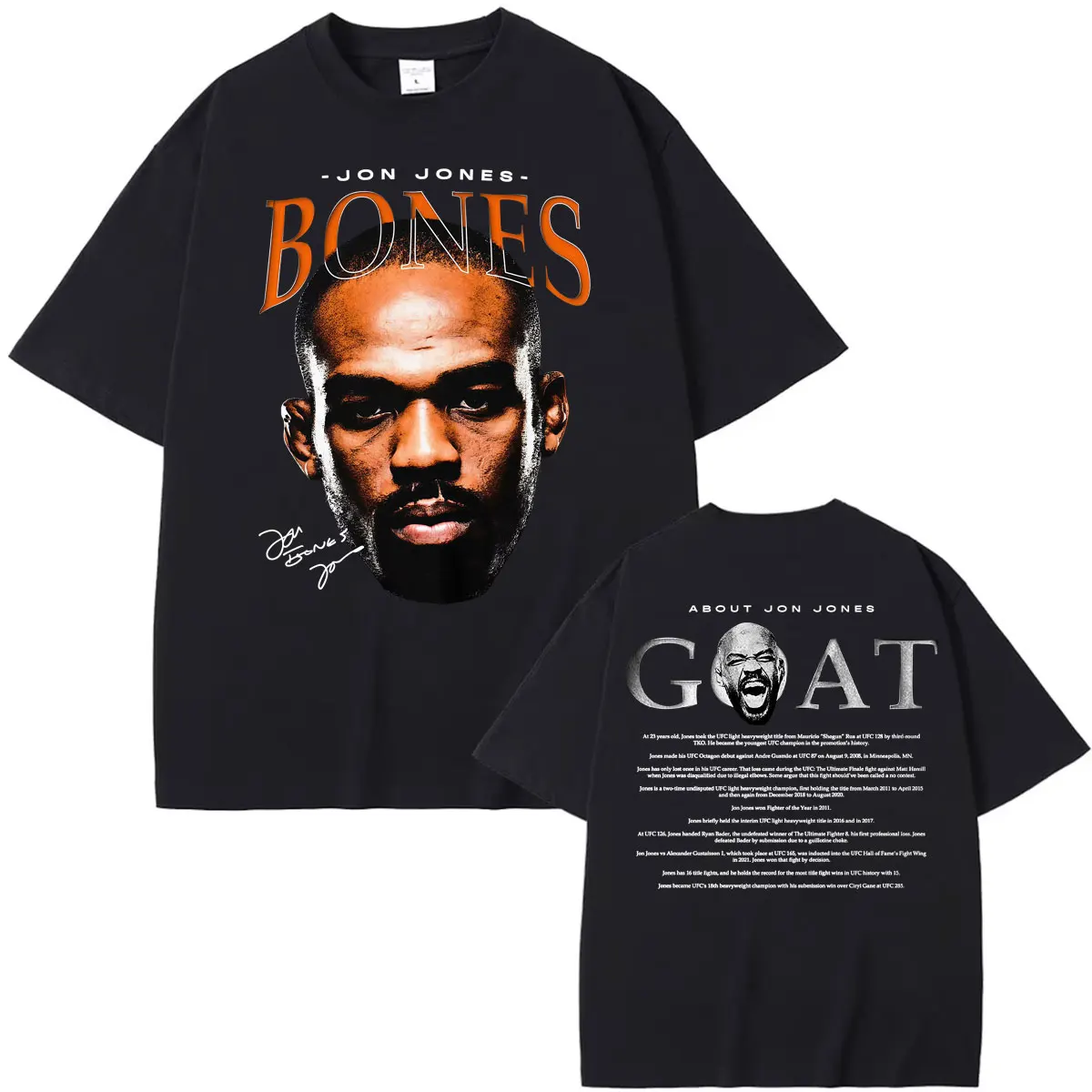 Limited about Jon Jones Bones Vintage T-shirt Men Women Violence Aesthetic Short Sleeve T Shirts Summer Tops 100% Cotton T Shirt