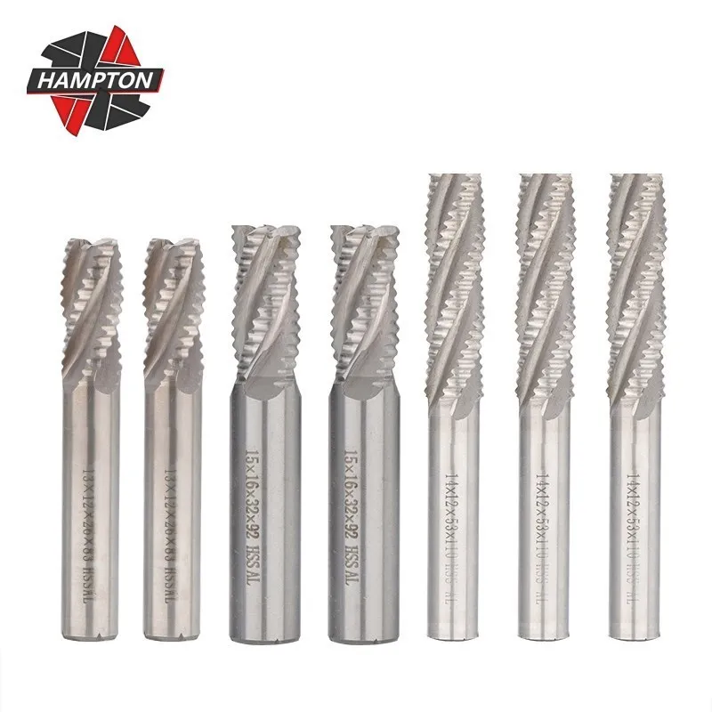 

HAMPTON 4 Flute Roughing End Mill HSS Milling Cutter 5-20mm CNC Machine Tool Router Bit Metal Milling Tool HSS Cutter