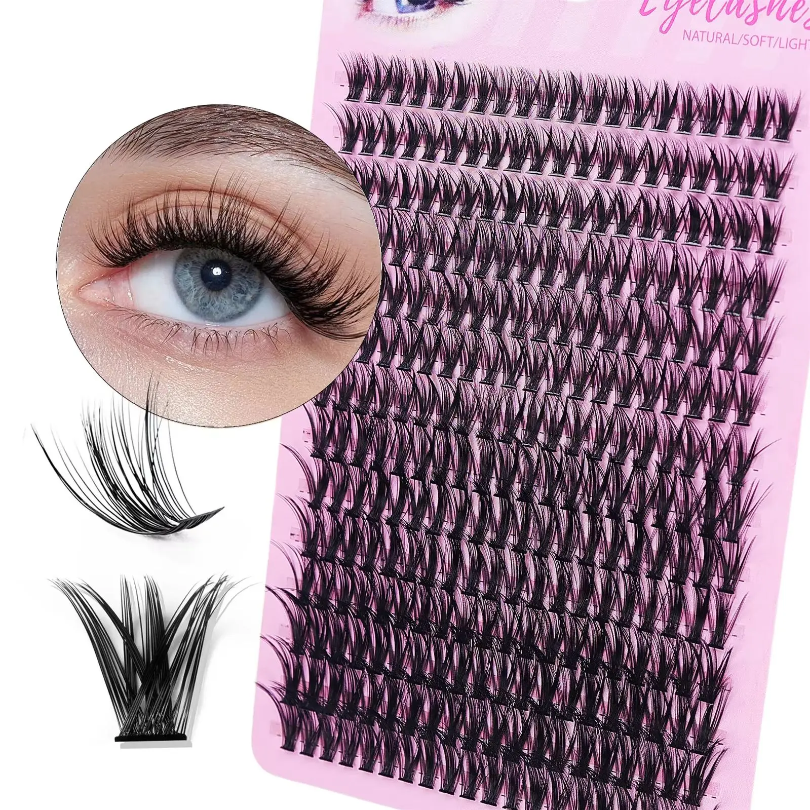 280 Stück 40D Cluster-Wimpern, DIY Volumen-Wimpern, Einzelne Wispy Fluffy Wimpernverlängerungen für Make-up