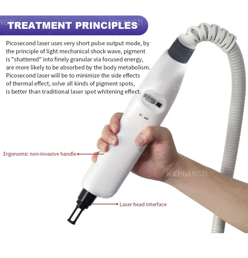 Professional Pico Eyebrow pigment removal machine Q-Switch Nd-YAG portable skin whitening device, beauty salon Carbon stripping