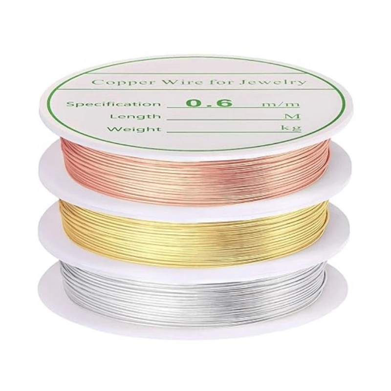 1 Roll 0.2/0.3/0.4/0.5/0.6/0.7/0.8/1mm Sturdy Copper Wire Beading Wire For Bracelets Necklaces DIY Jewelry Making Accessories