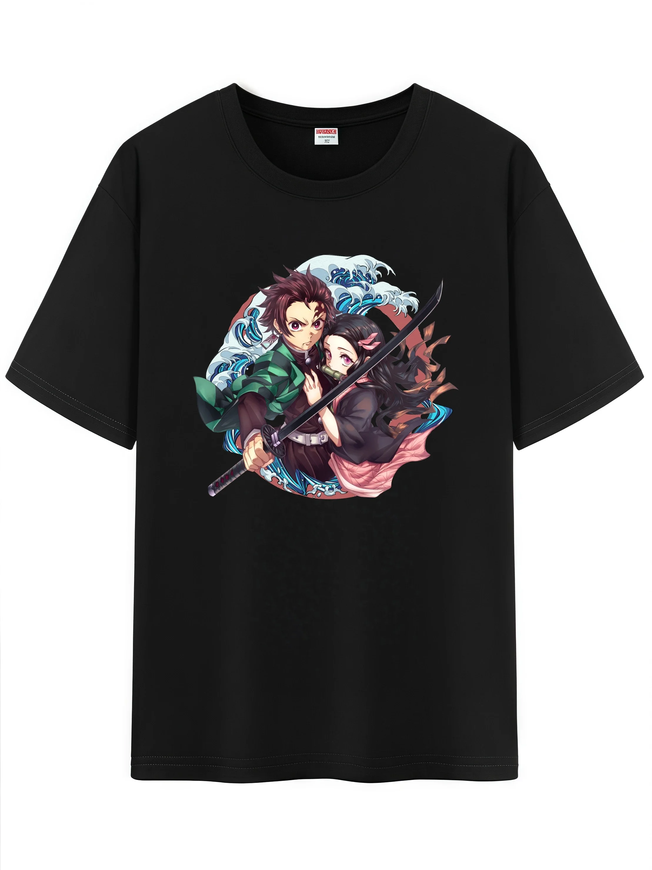 

2026 New Hot Summer Ghost Slayer Mitsuri Kanroji Unisex Pure Cotton T-shirt Anime Print Loose Casual Parent-child Shirt