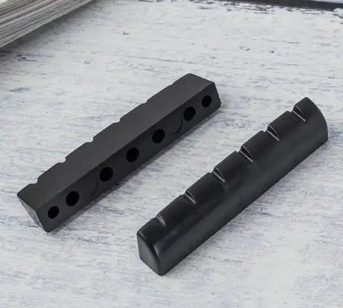 

4 Pcs Guitar Accessories Electric Nut Replacement Upper String Pillow Lower Black Plastic