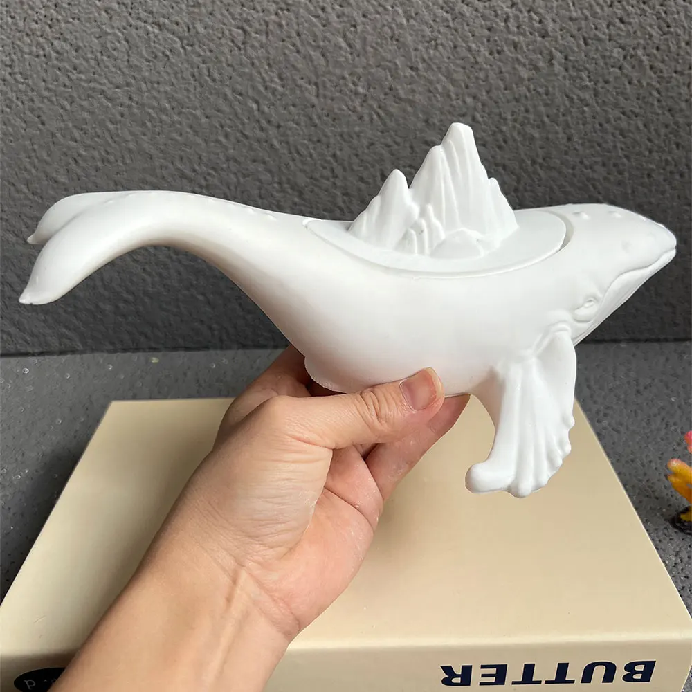 24cm Big Whale Storage Box Mold Candle Vessel Plant Pot Concrete Silicone Mold Cute Turtle Plaster Epoxy Resin Mould