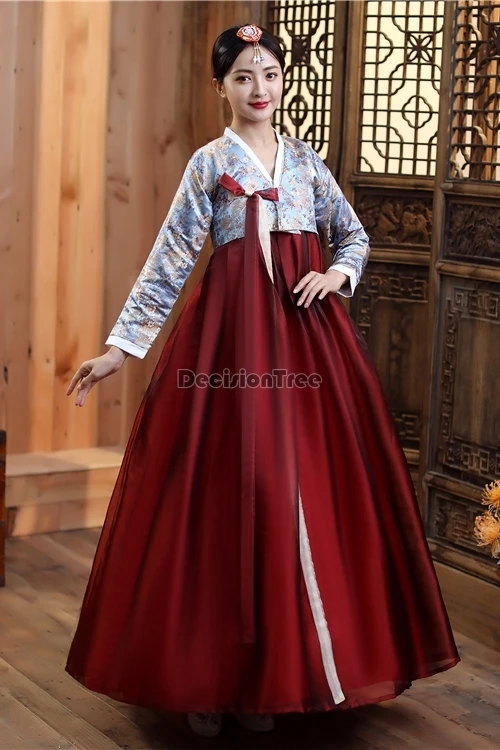 Ropa tradicional coreana para mujer, vestido hanbok, disfraz antiguo, corte retro, actuación en escenario de Corea, vestido de baile de boda, 2025