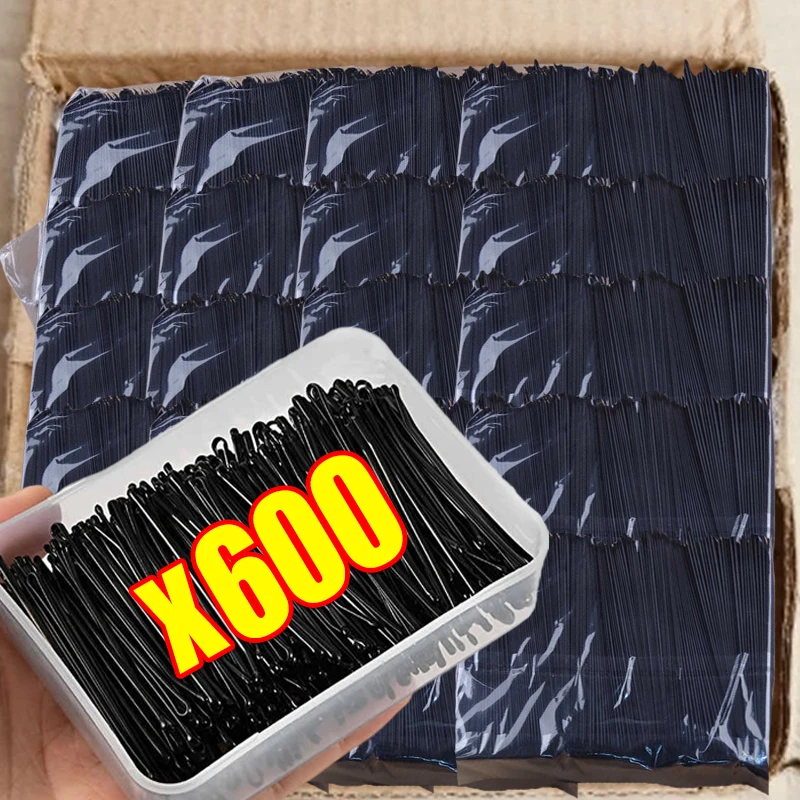 مشابك شعر سوداء للنساء والفتيات 60-600 قطعة مشبك مستقيم #2