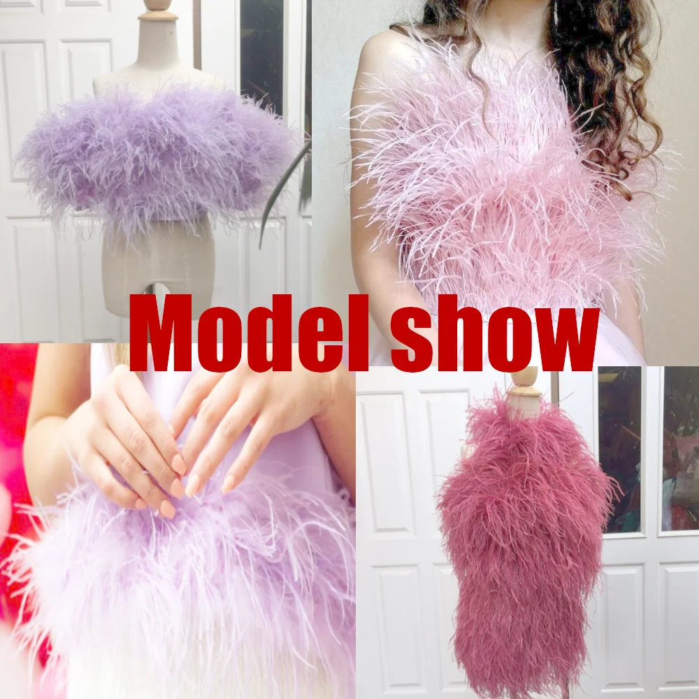 2&3Meter Feather Ostrich Boa Scarf 15 20 30 35ply Thick Christmas Maribu Shawl Craft for Wdeeing Party Dress  Plume Decoration