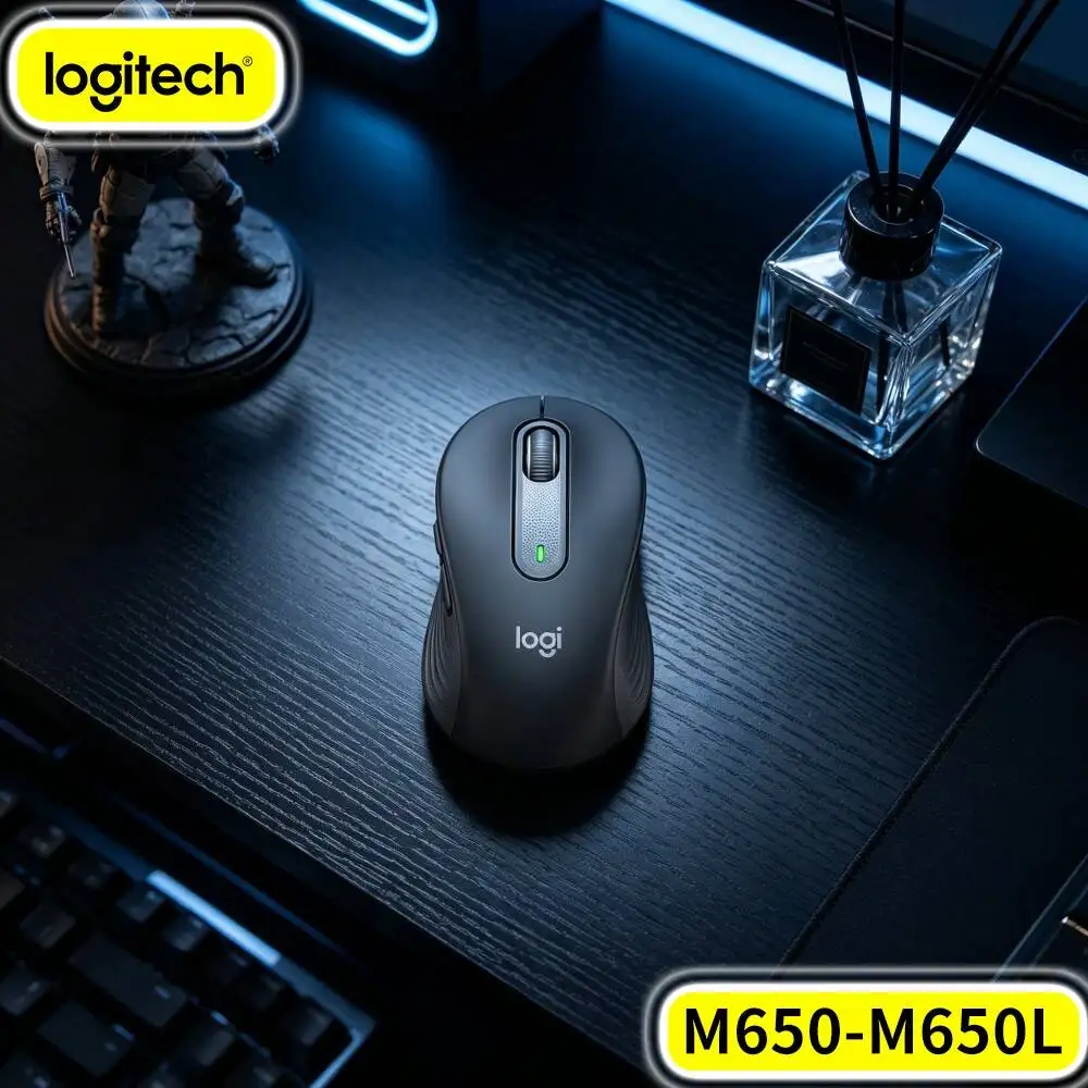 Logitech M650/M650L Ergonomic Mouse Wireless Quiet Click Custom Assignable Keys Comfort Contour Daily Home Office Computing