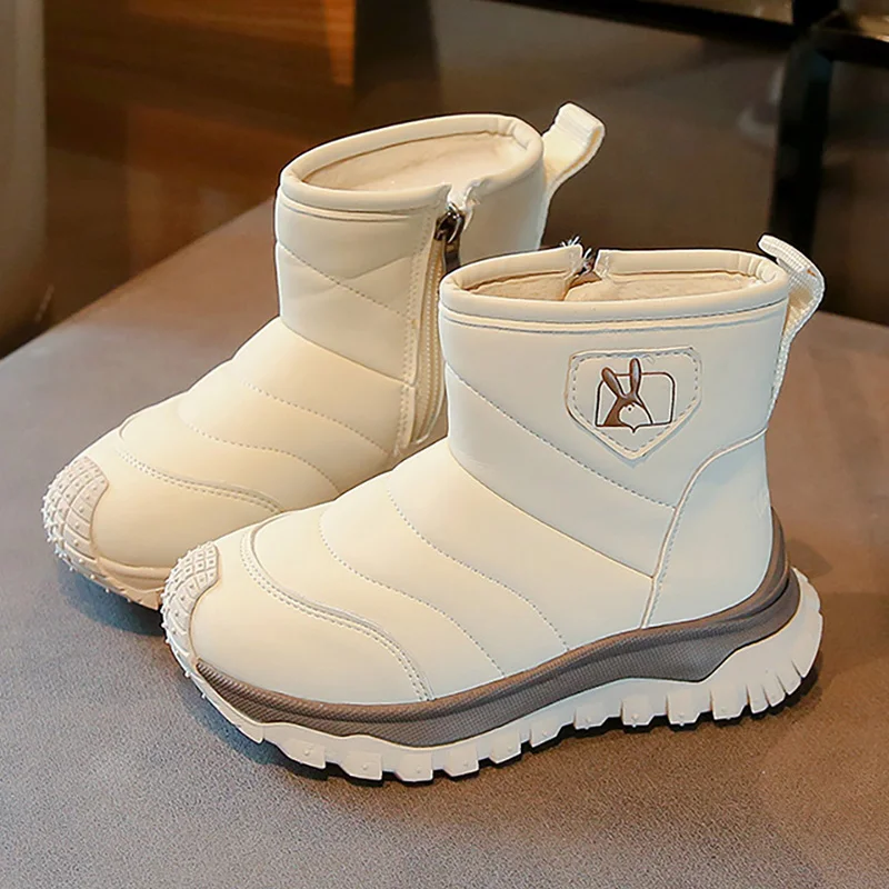 

Winter Snow Boots For Children Waterproof Platform Teenager Kid's Plush Boots Thick Warm Boy's Girl's Cotton Shoes Warm Boots