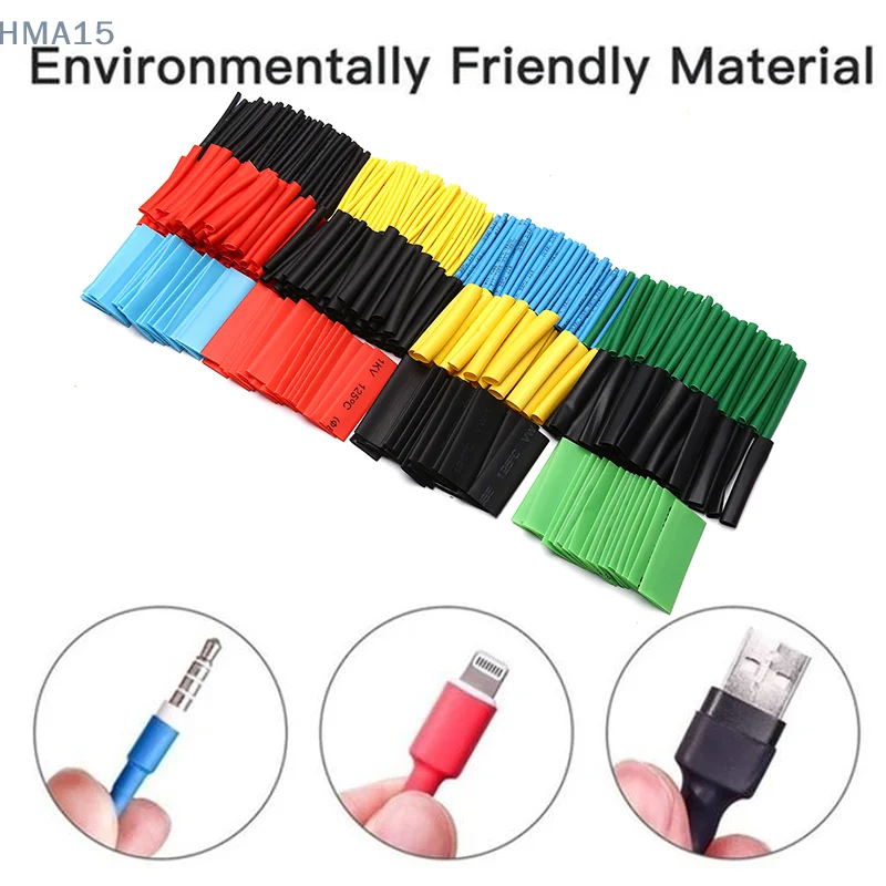 127/560Pcs Heat Shrink Tube Polyolefin Insulation Shrink Tube Assortment Electronic Wire Cable Sleeve Kit Heat Shrink Tubes Set