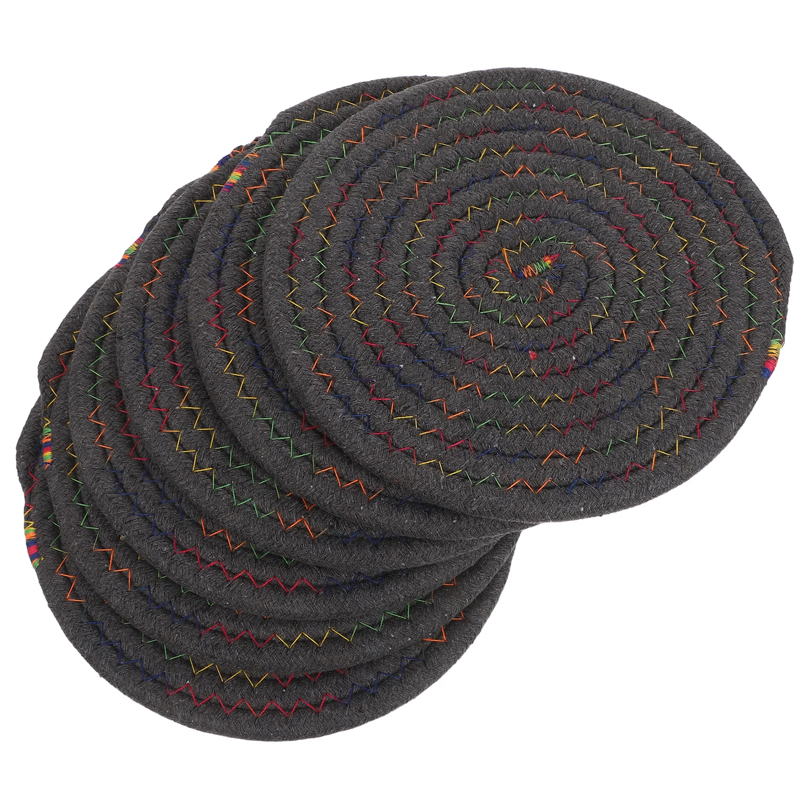 

6Pcs 18cm Cotton Insulated Coasters Woven Placemats for Coffee Tables and Dining Surfaces Protection Tea Coaster