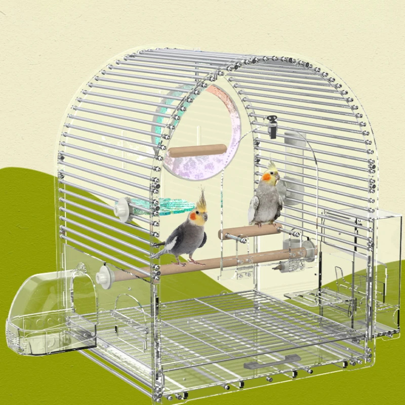 Palomas Transparent Birdcage Accessories Budgie Rabbit Parrot Cage Passaros Outdoor Gabbia Per Uccelli Pet Furniture CY50BC