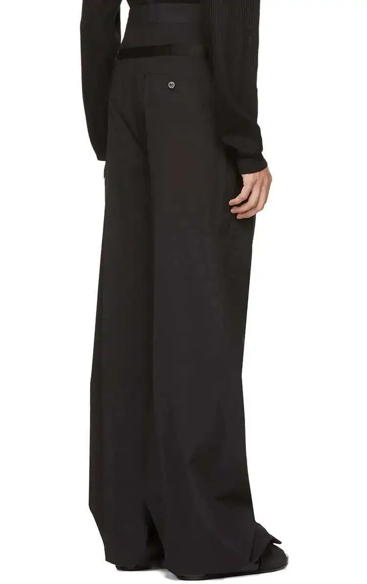 Pant Casual Vintage Suit Male Streetwear Fashion Loose Straight Men Japan Korea Style Trousers Zipper Fly Full Length Midweight