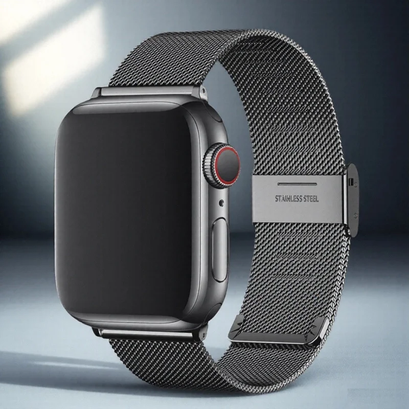 Für Apple Watch Armband S12 11 10 46/42mm 9 8 7 45/41mm se 6 5 4 44/40mm Edelstahl Milanese Loop für iWatch Ultra 49mm Armband
