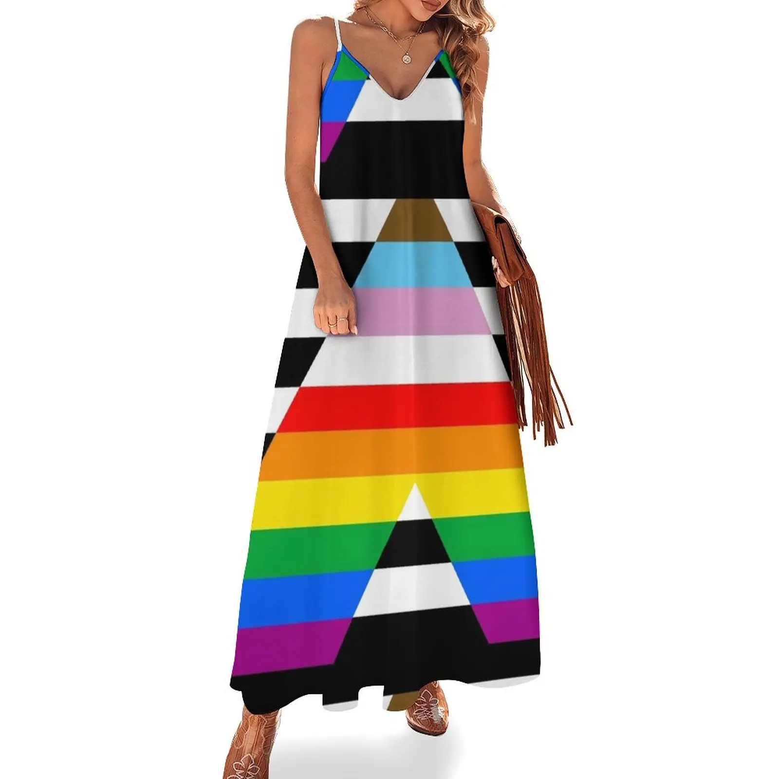 

LGBTQ+ Ally Progress Pride Flag Sleeveless Long Dress dress summer 2025 women party dresses woman womans clothing Dress