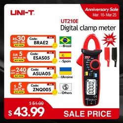 UNI-T Clamp Meter Digital UT210E UT210D AC Current Mini Clamp Multimeter True RMS Pliers Ammeter UT210C Auto Range