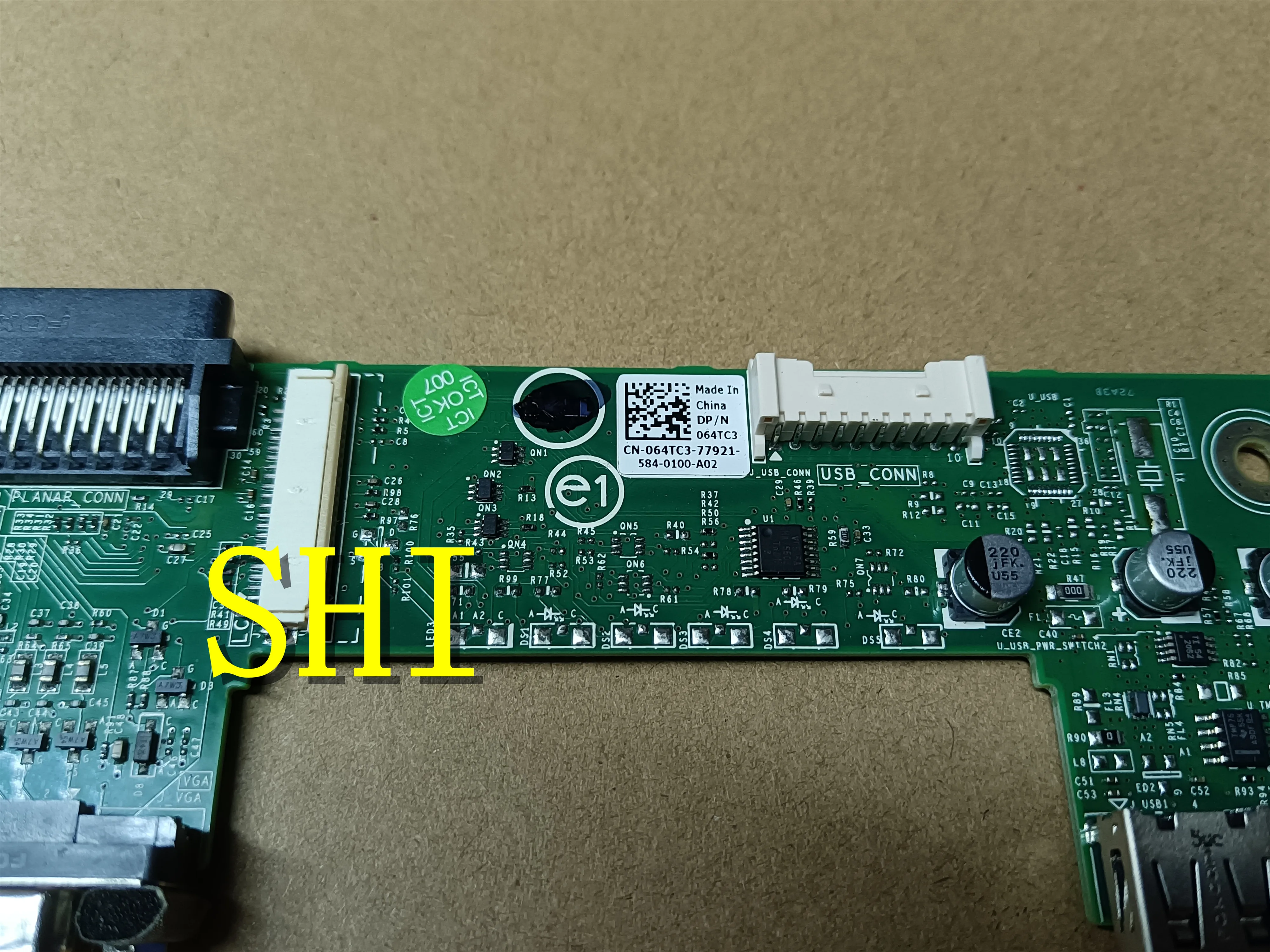 064TC3 FOR Original For Dell PowerEdge R320 R420 R520 USB VGA Server Front Control Panel Board 64TC3   fully