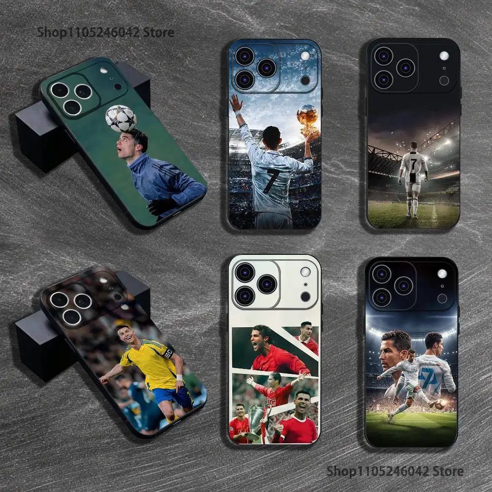

CR7 Football R-Ronaldo-ES Phone Case For iPhone 17,16,15,14,13,12,11,Pro,XS,Max,XR,Plus,E,SE4,Mini Black Soft Cover