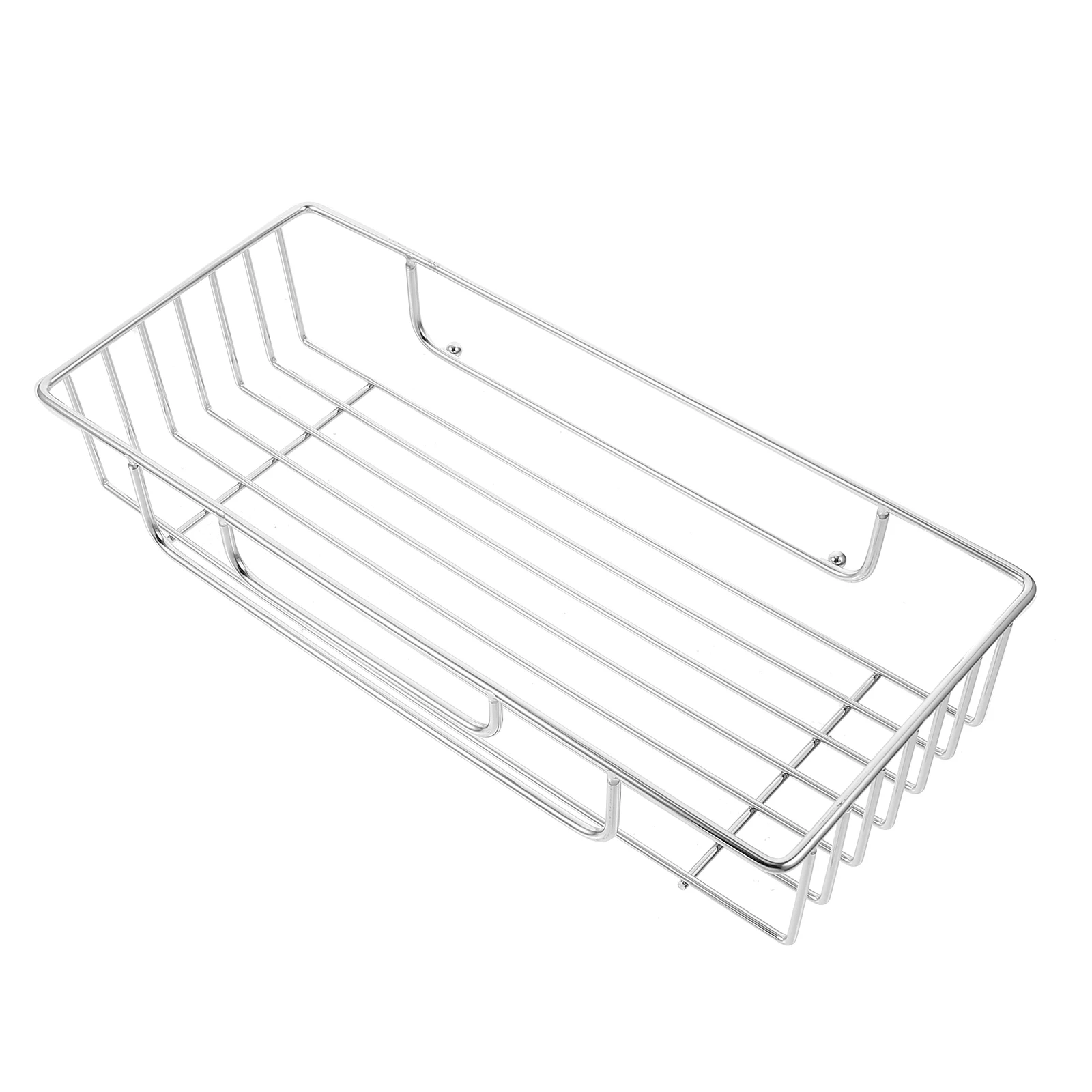 

Stainless Steel Bathroom Storage Basket Large Size Silver Color Wall Mount Rack Shower ganizer Shelf Toiletry Holder Bath