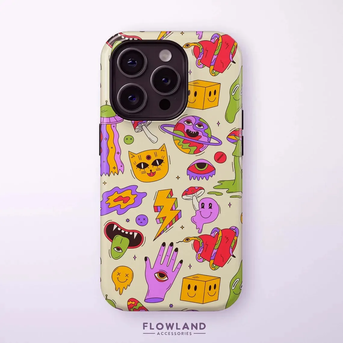 

Luxury Cute Monster Pattern Design Phone Case for iPhone 17 16 15 14 13 12 11 8 Air Pro Max Plus Luxury Double-layer Back Cover