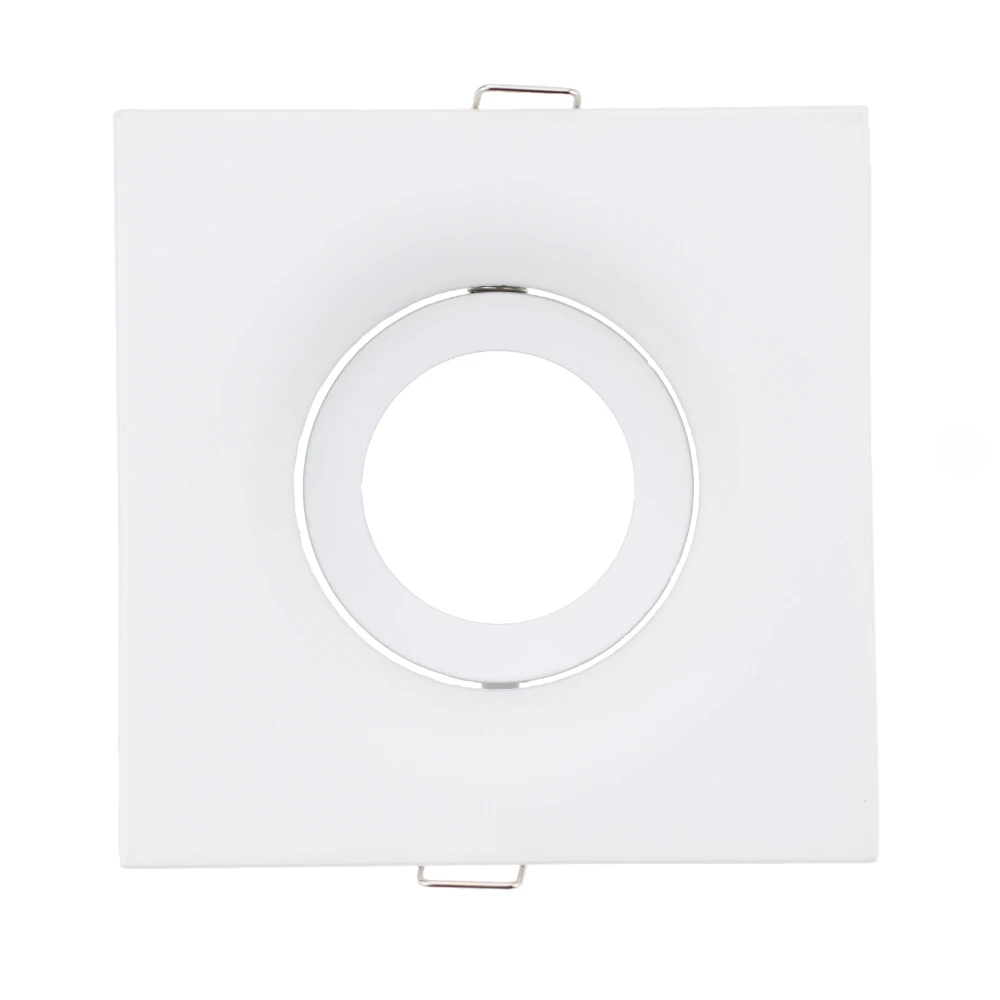 Cadre de Projecteur LED Encastré au Plafond, Rond et Carré, Blanc et Noir, pour Chambre à Coucher et Salon, GU10 MR16, 2 Pièces