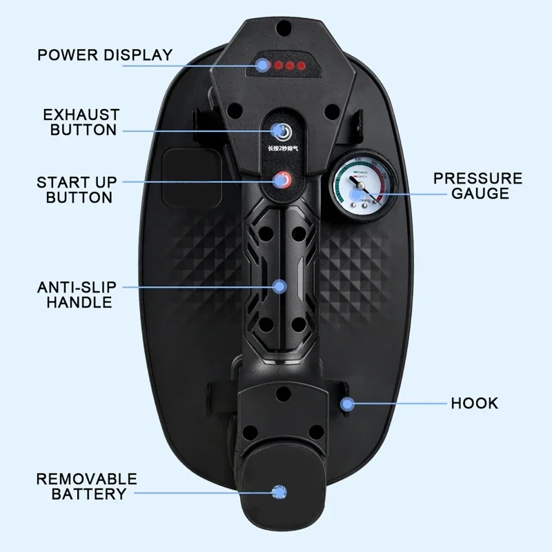 Ventouse sous vide électrique pour le bain de carreaux de verre, capacité de charge de 220kg, élévateur de verre pour déplacer de grands carreaux de granit