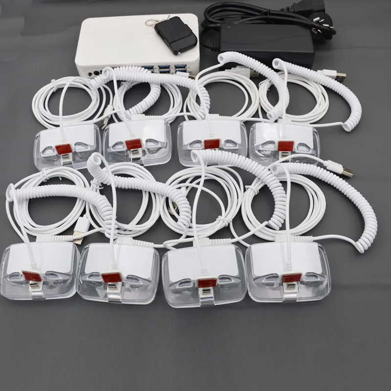 8 Port Mobile Phone Anti-Theft Wireless Security System With Charging and On-Site Alarm Function