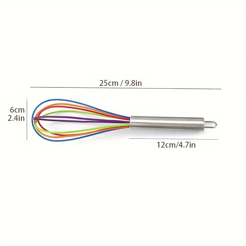 1pc, Multifunctional Stainless Steel Egg Whisk for Baking and Cooking - Colorful Manual Egg Beater for Whisking, Blending,