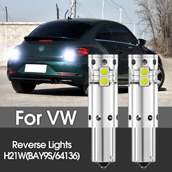 2pcs LED Backup Light Blub Reverse Lamp H21W BAY9S 64136 Canbus No Error For VW Touareg 2002-2010 Beetle 2005-2010