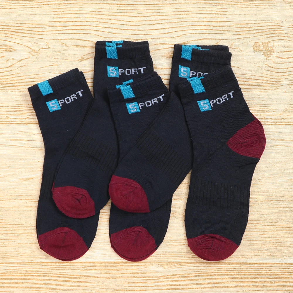 

5 пар дышащих носков для мужчин, базовые однотонные спортивные носки, повседневные носки для велоспорта и бега (синие)