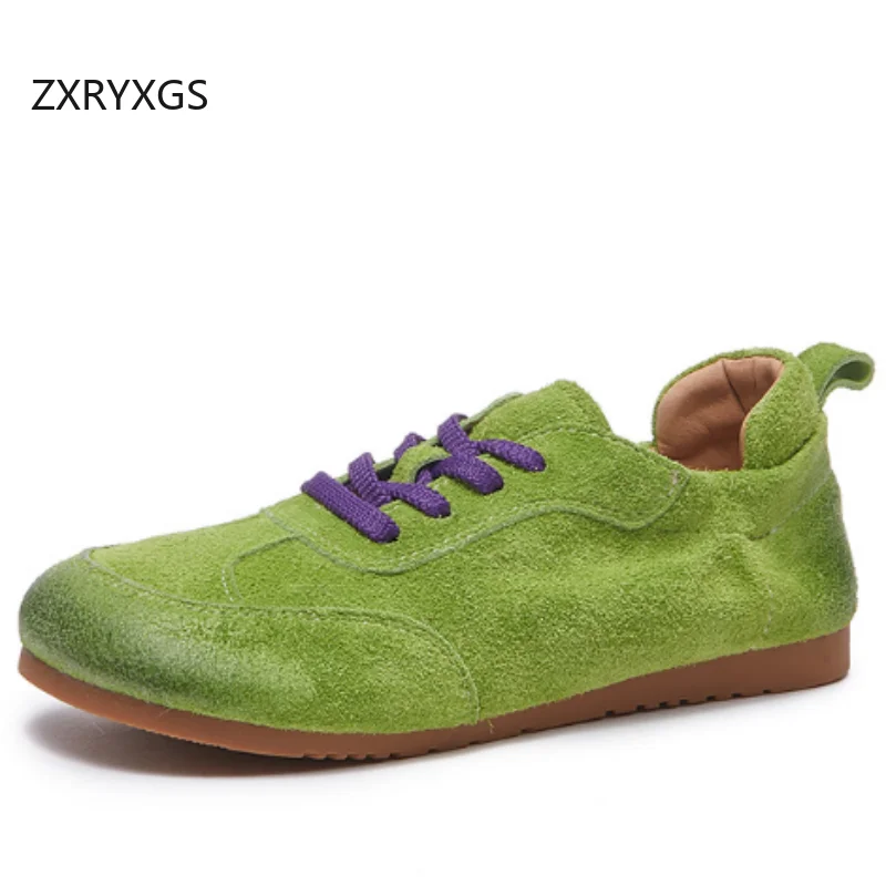 zxryxgs-2025-nouveau-a-lacets-premium-peau-de-vache-mate-pleine-baskets-en-cuir-veritable-chaussures-plates-mode-espadrilles-decontractees-femmes-chaussures-de-voyage