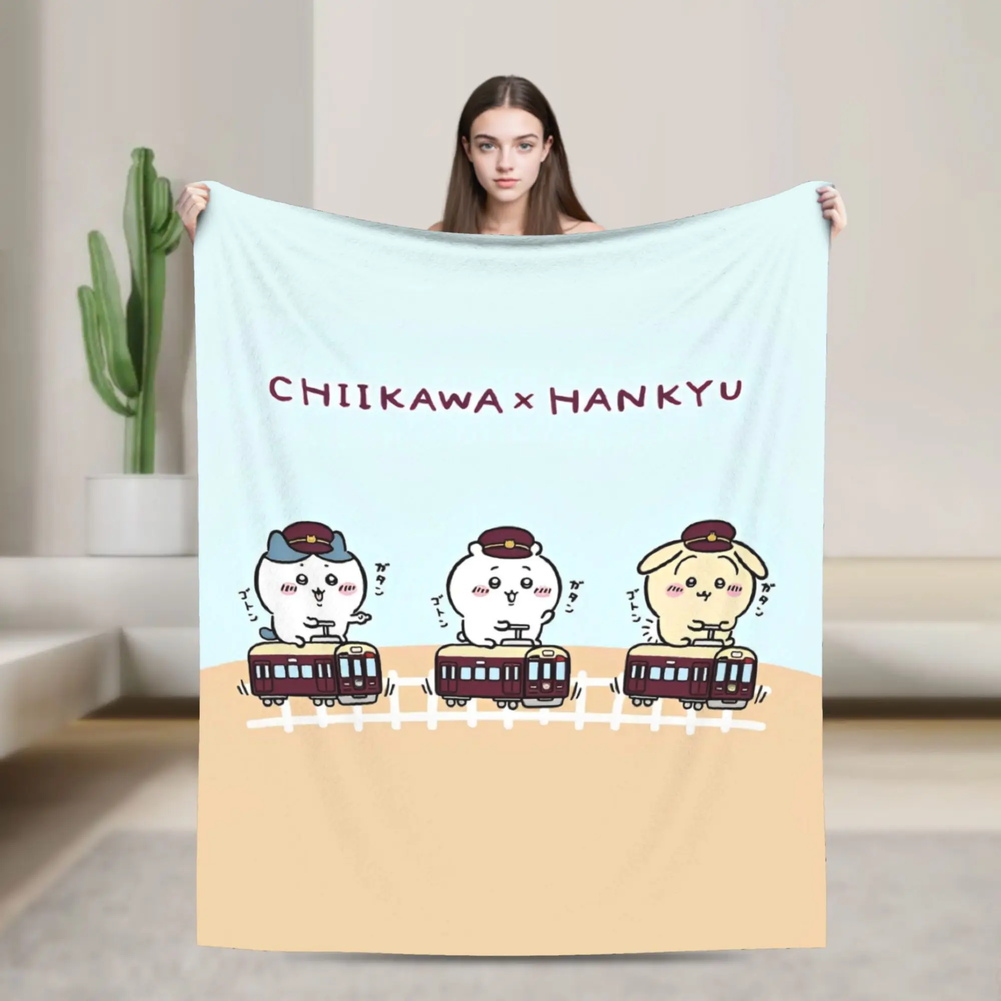 Chiikawas Cute Cartoon Blankets Fleece Summer Air Conditioning  Multi-function Ultra-Soft Throw Blanket for Home Bedspreads