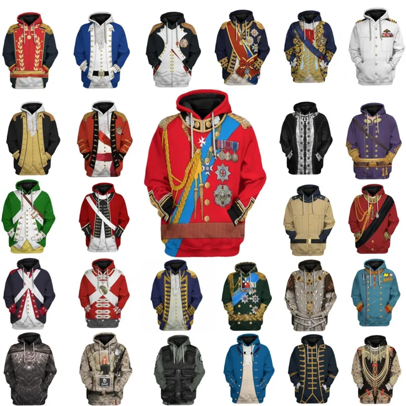 Y2K Hoodie Men Women Medieval Historical Figures Henry Clinton King Sweater Renaissance Clothing Pullover