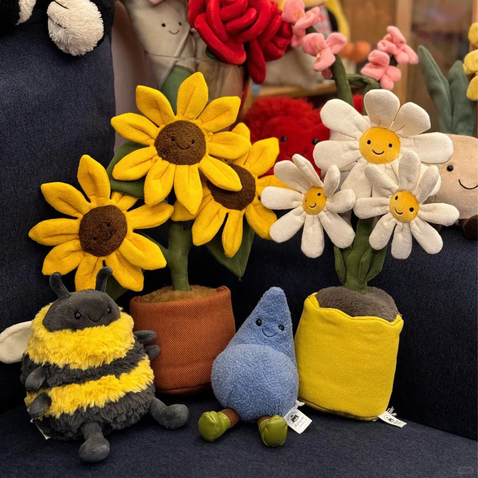 Giocattolo Decorativo JC Plush a Forma di Pianta in Vaso, Girasole e Margherita, Peluche Morbido e Confortevole, Decorazione per la Casa, Regalo Trendy