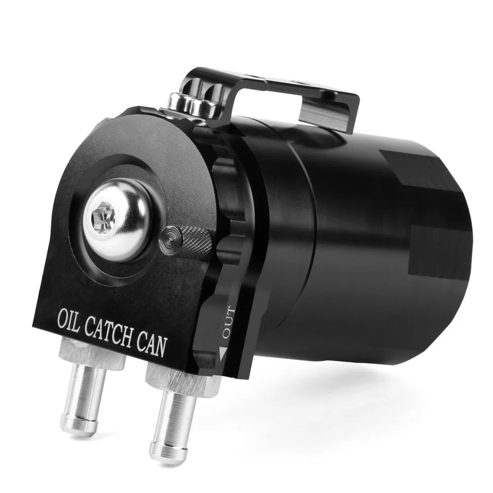 

New Oil Catch Reservoir Reservation Can Tank +Filter Kit Cylinder Aluminum Engine Black