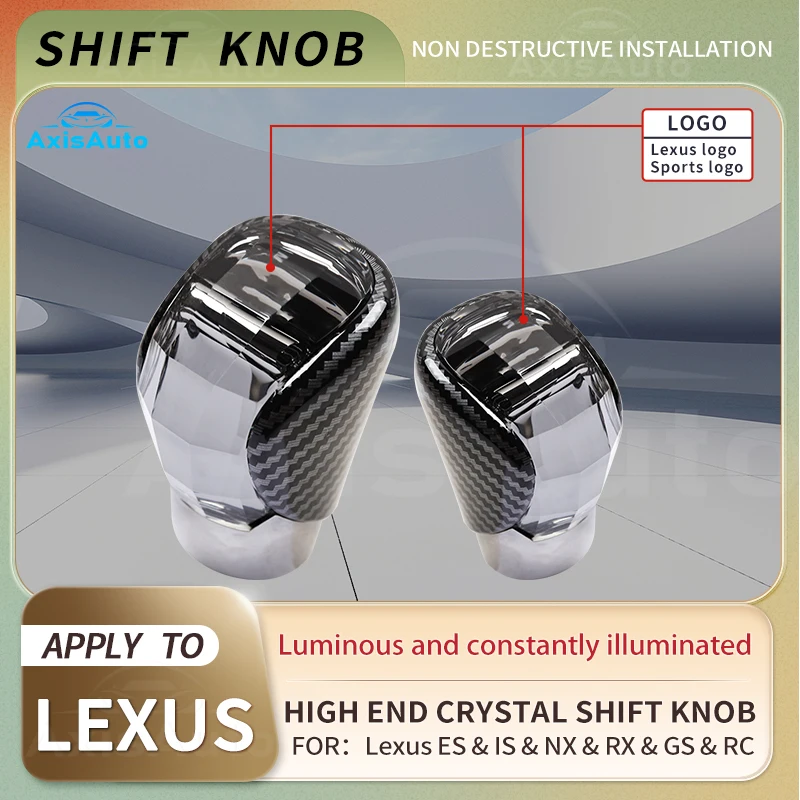 Crystal Shift Lever Is Used For Lexus ES/NX/RX/IS/GS/RC/RX Crystal Shift Knob Lever Fully Automatic LED Crystal Handle Gear Head