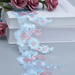 1 Yards 3D Flower Lace Fabric Embroidered Lace Trim Ribbon DIY Wedding Garment Sewing Craft Accessories