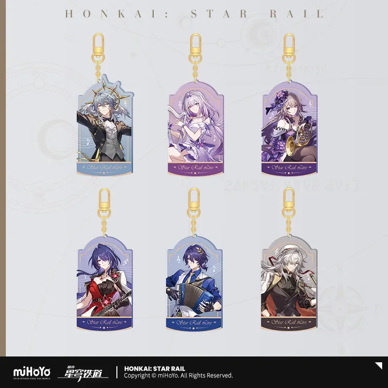 [Genuine] miHoYo Game Honkai Star Rail Star Iron LIVE Series Acrylic Pendant Jingliu Yanqing Anime Key Chain Cosplay Xmas Gifts