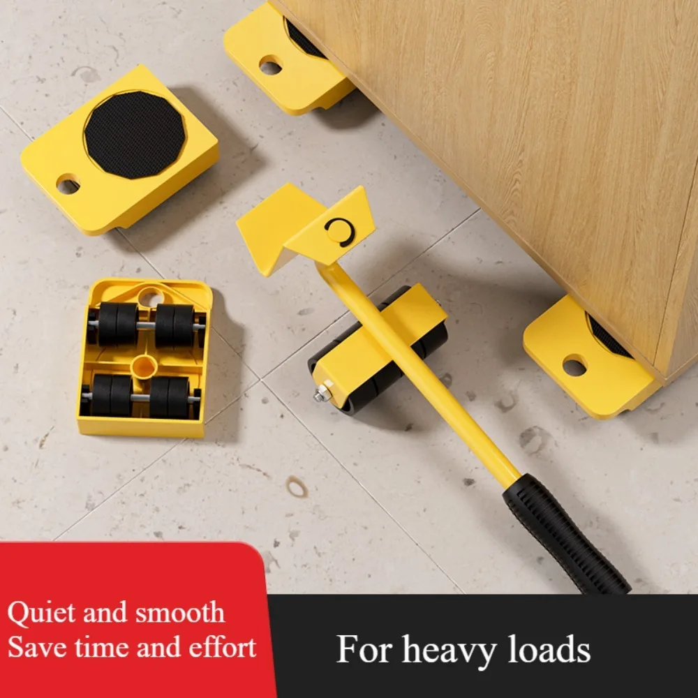 1/5 Buah Set Rol Transportasi Bergerak Furnitur Pengangkat Furnitur Tugas Berat Alat Transportasi Pengangkat Tugas Berat Roda Rol Penggerak