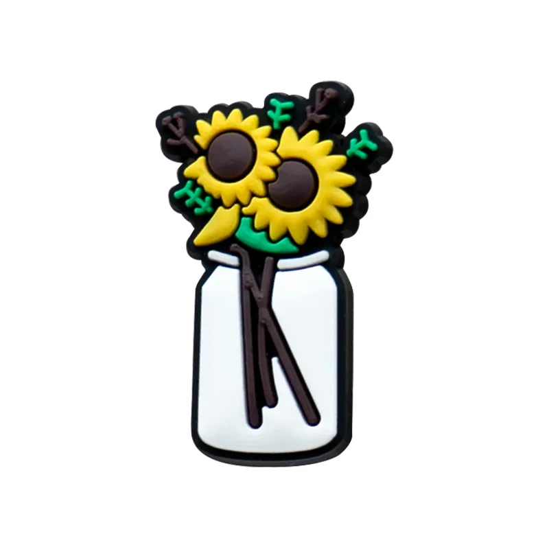 1/25 Stück gelbe Schuhanhänger, Blumen, Früchte, Stern-Schuhdekorationen, Bananen-, Birnen-, Chrysanthemen-Pins für Frauen und Mädchen, gelbe Pins – Detail 15