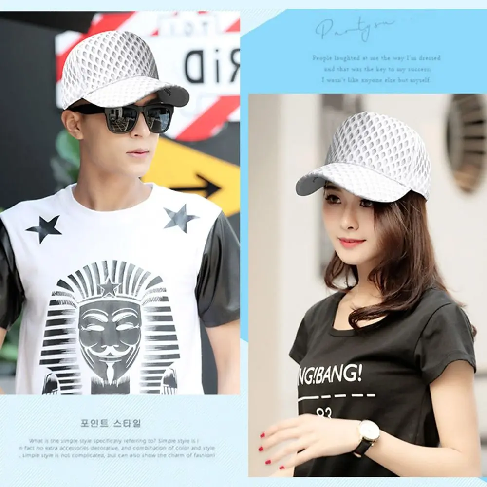 Plus Size Baseball Caps Portable Sun Protection Hollow Out Trucker Caps Breathable Mesh Visor Hat Men