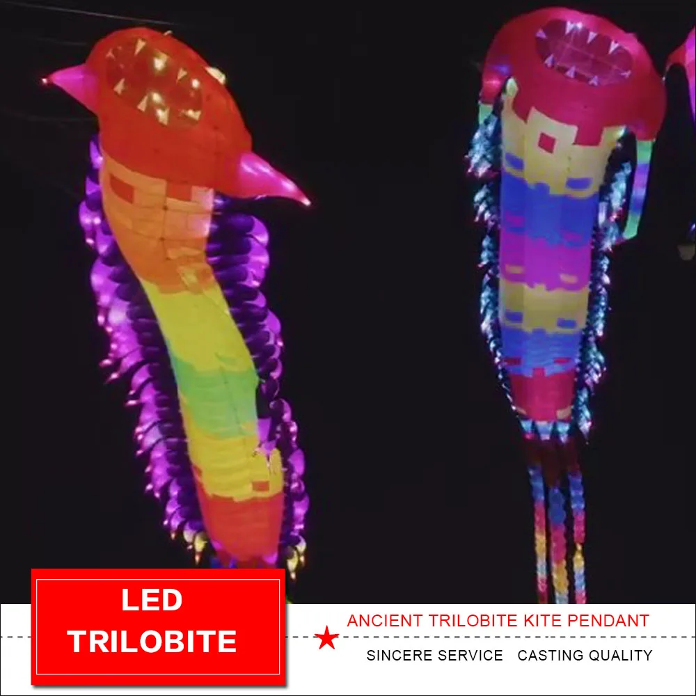 HFLY New Arrival Soft Inflatable 15m LED Ancient Trilobite Kite for Adults High Quality Ripstop Nylon Trilobite Kites