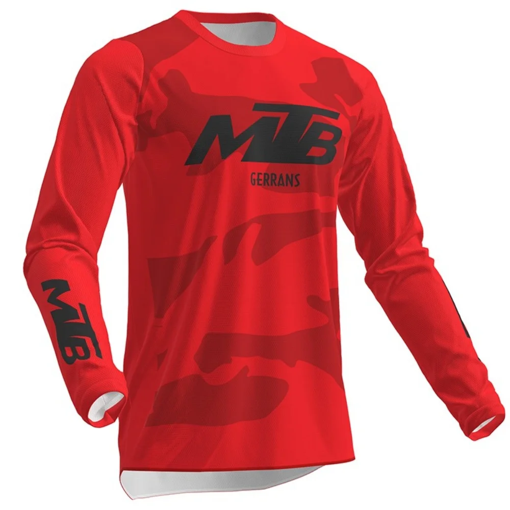 Men's Outdoor Cycling Long-Sleeve Top Breathable Quick-Dry Sports T-Shirt MTB Off-Road Training Jersey view 2