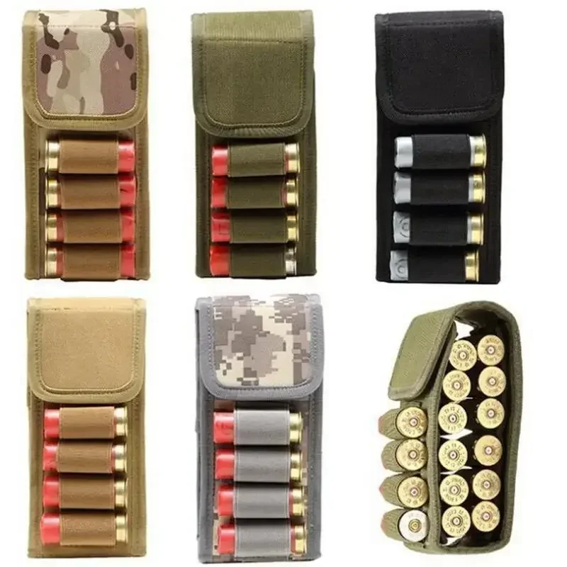 16 bolsas redondas para revistas Molle, bolsa para munición de escopeta de calibre 12, portador de munición para revistas, accesorios de caza para carcasa de rifle