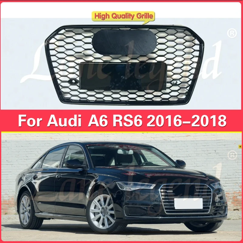 

Car Grills For Audi A6 2016 2017 2018 Car-Styling Accessories Car Front Grill Black RS6 Car Front Bumper Grille Grill